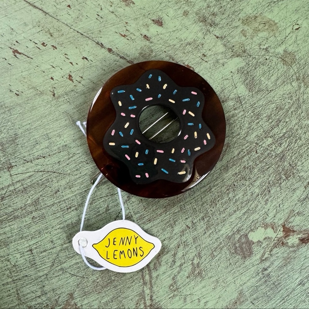 Jenny Lemons NWT Chocolate Sprinkle Donut Hair Clasp Clip